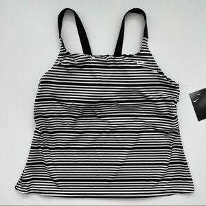 Nike Women's Striped V-Back Tankini Top Size L